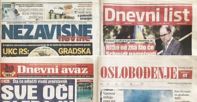 Bosna Hersek basınında bugün - 25 Temmuz 2022