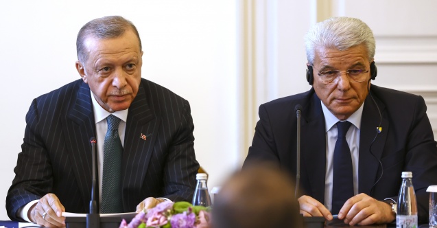 Bosna Hersek Devlet Başkanlığı Konseyi üyeleri, Erdoğan ile ortak basın toplantısı düzenledi