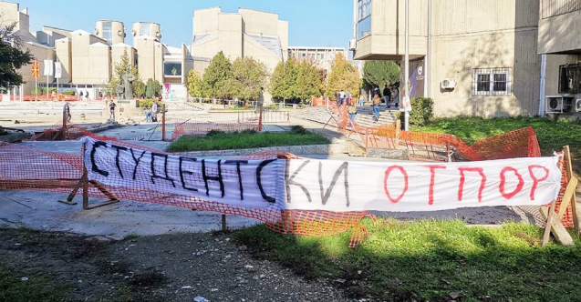 Üsküp’te öğrenci protestosu