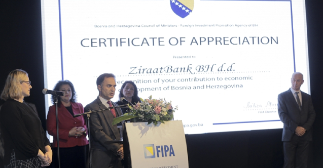 “Bosna Hersek’in En Başarılı Yabancı Yatırımı” ödülü Ziraat Bankasına verildi