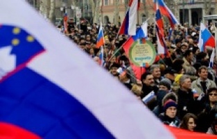 Lübliyana'da protestolar sürüyor