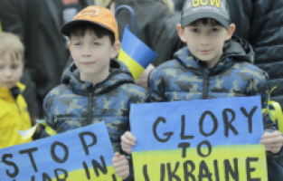 Saraybosna’da Ukrayna’ya destek gösterisi