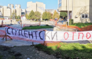 Üsküp’te öğrenci protestosu