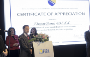 “Bosna Hersek’in En Başarılı Yabancı Yatırımı” ödülü Ziraat Bankasına verildi
