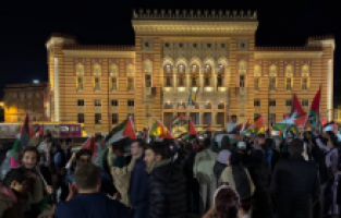 Bosna Hersek’te Filistin’e destek gösterisi