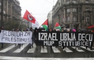 Sırbistan’da yasaklanmasına rağmen Filistin’e destek eylemi yapıldı